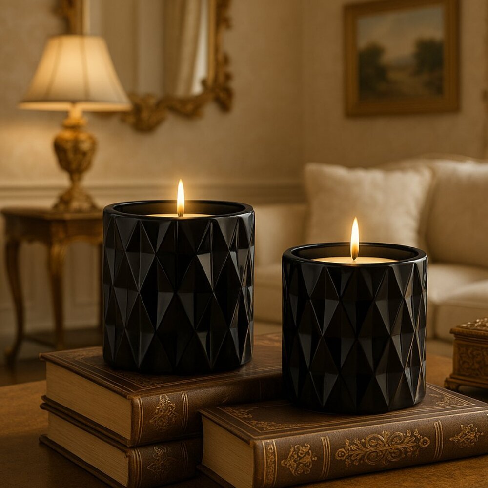 NWT Large Robert Stanley Royal Palace Diamond Design Candle Holders